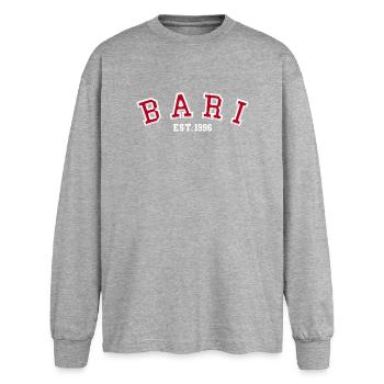 Bari Est 1996 - Oversized Long Sleeve T-Shirt - sports grey - Front - AI Model Female 180 light (180cm)