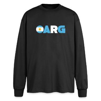 Argentine - T-shirt manches longues oversize - noir - Devant - AI Model Male 185 light (185cm)