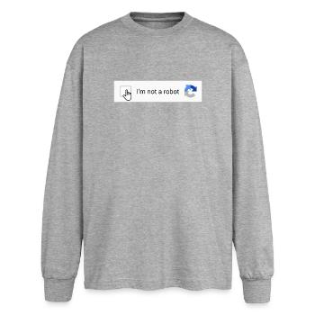 I'm not a robot - Oversized Long Sleeve T-Shirt - sports grey - Front - AI Model Female 180 light (180cm)