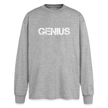 GÉNIE - T-shirt manches longues oversize - gris chiné - Devant - AI Model Female 180 light (180cm)