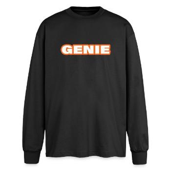 GÉNIE - T-shirt manches longues oversize - noir - Devant - AI Model Male 185 light (185cm)