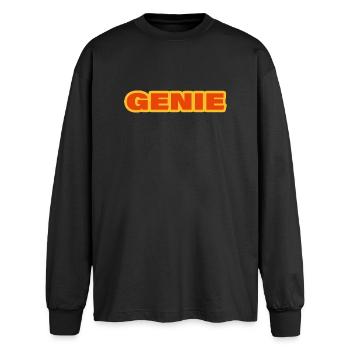 GENIUS - Oversized Long Sleeve T-Shirt - black - Front - AI Model Male 185 light (185cm)