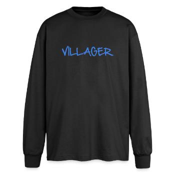 VILLAGEOIS - T-shirt manches longues oversize - noir - Devant - AI Model Male 185 light (185cm)