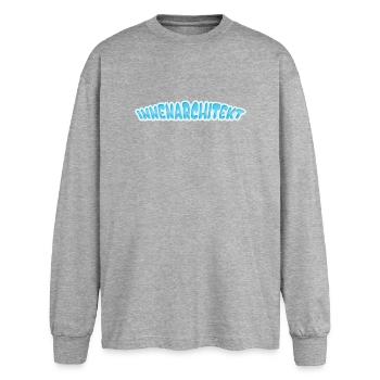 Interior Designer as Interior Designer - Oversized Long Sleeve T-Shirt - sports grey - Front - AI Model Female 180 light (180cm)