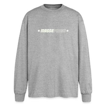 Phase de masse - T-shirt manches longues oversize - gris chiné - Devant - AI Model Female 180 light (180cm)
