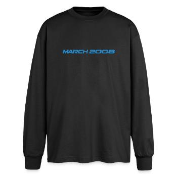 18 geburtstag march 2008 - Oversized Langarmshirt  - Schwarz - Vorne - AI Model Male 185 light (185cm)