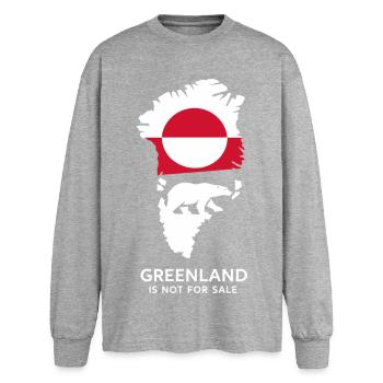 Greenland Polar Bear Flag Arctic Nature Gift - Oversized Long Sleeve T-Shirt - sports grey - Front - AI Model Female 180 light (180cm)