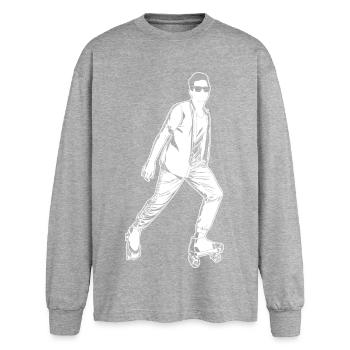 Roller skaters - Oversized Long Sleeve T-Shirt - sports grey - Front - AI Model Female 180 light (180cm)