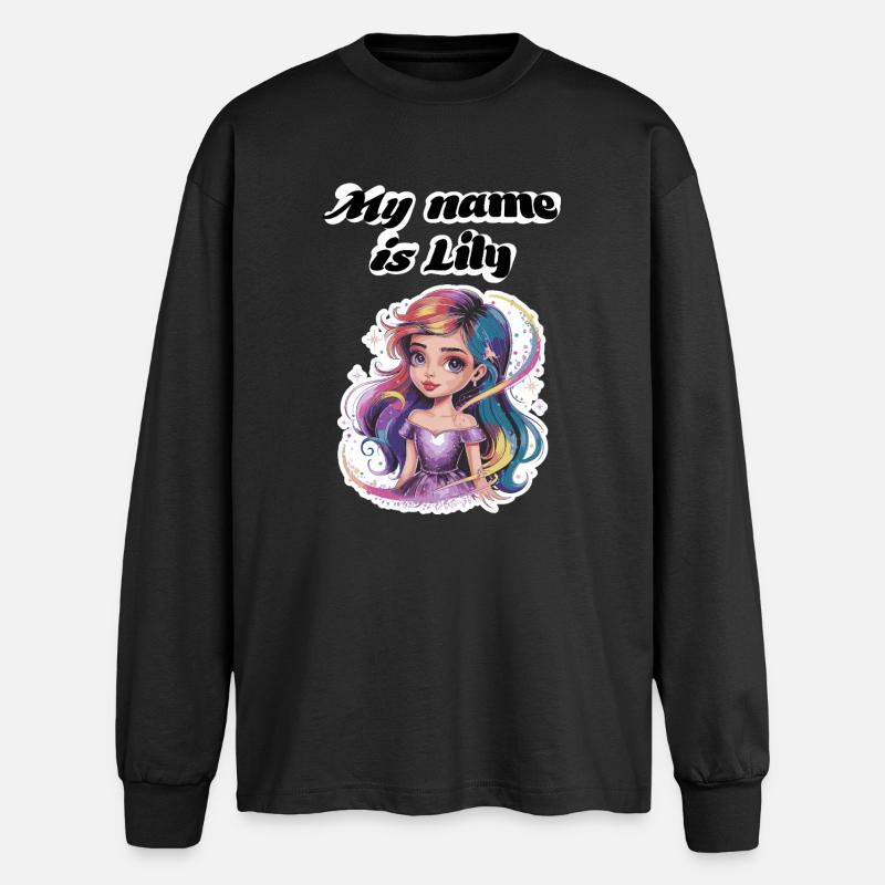 My name is Lily 2026 - Oversized Long Sleeve T-Shirt - black