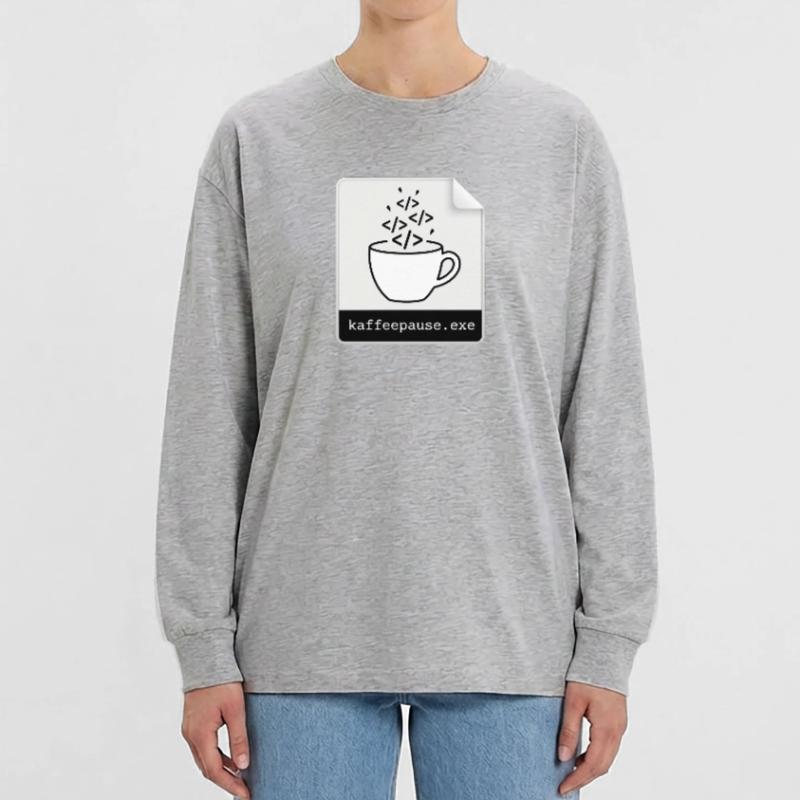 Kaffeepause.exe - IT Programmieren Informatik Code Oversized Langarmshirt 