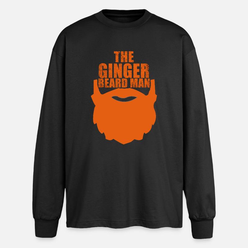 Ingwerbart-Mann - Oversized Langarmshirt  - Schwarz