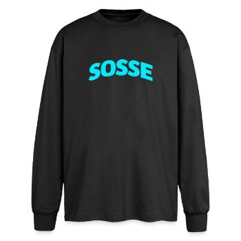 Sosse pour toujours - T-shirt manches longues oversize - noir - Devant - AI Model Male 185 light (185cm)