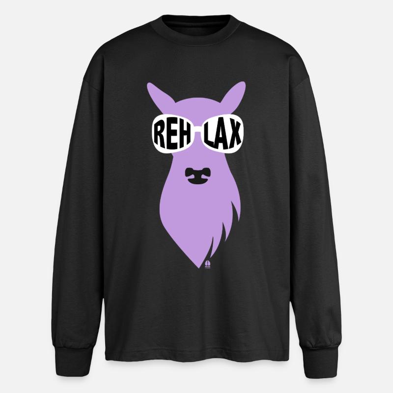 Reh-Mama mit Sonnenbrille - lila - Oversized Langarmshirt  - Schwarz