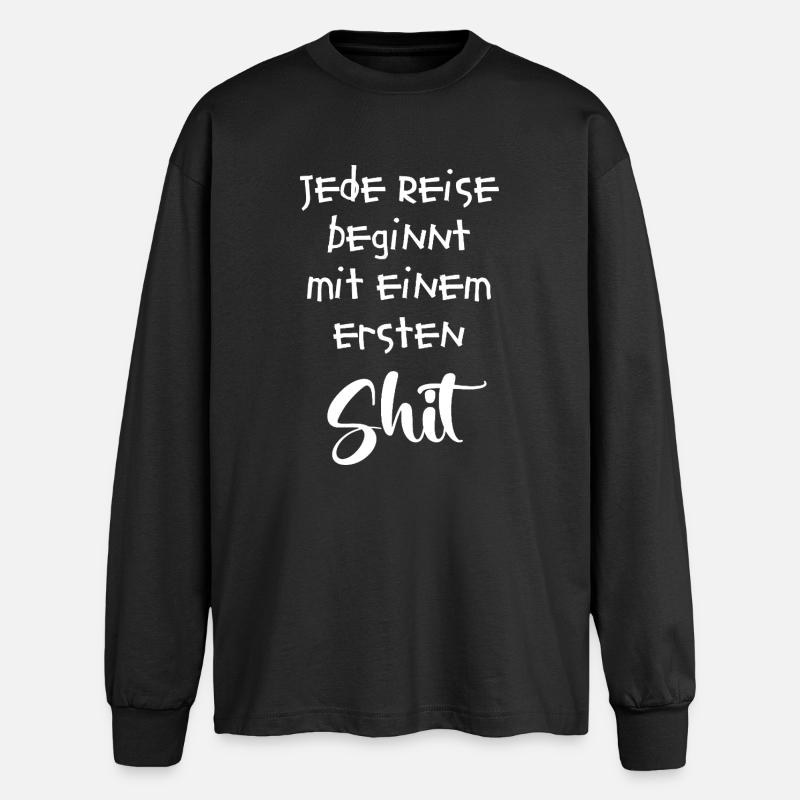 Chaque voyage commence par une première fois - T-shirt manches longues oversize - noir
