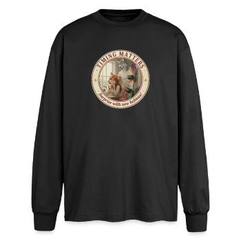 Fursona Timing Matters - Oversized Long Sleeve T-Shirt - black - Front - AI Model Male 185 light (185cm)