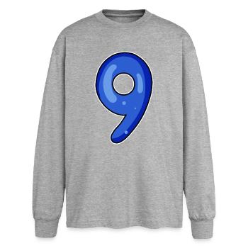 9 - Oversized Long Sleeve T-Shirt - sports grey - Front - AI Model Female 180 light (180cm)