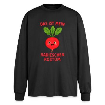 Costume de radis Carnaval de légumes Vegan - T-shirt manches longues oversize - noir - Devant - AI Model Male 185 light (185cm)