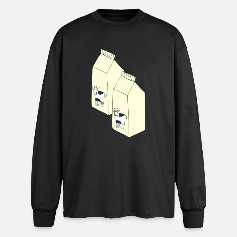tetrapack milch - Oversized Langarmshirt  - Schwarz