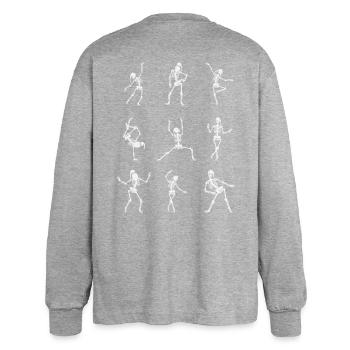 Dynamic dance silhouettes - Oversized Long Sleeve T-Shirt - sports grey - Back - AI Model Female 180 light (180cm)