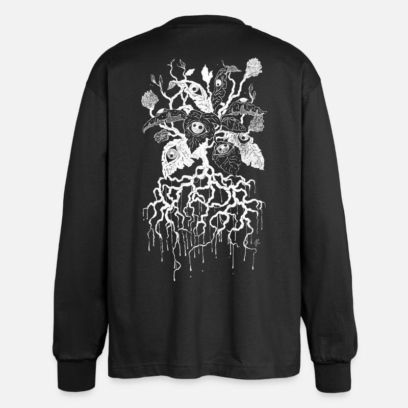 Blütenblätter der Vision - Oversized Langarmshirt  - Schwarz
