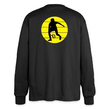 tennis, fan de tennis, match de tennis - T-shirt manches longues oversize - noir - Dos - AI Model Male 185 light (185cm)