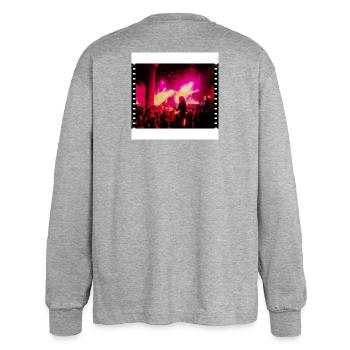 Parties - T-shirt manches longues oversize - gris chiné - Dos - AI Model Female 180 light (180cm)