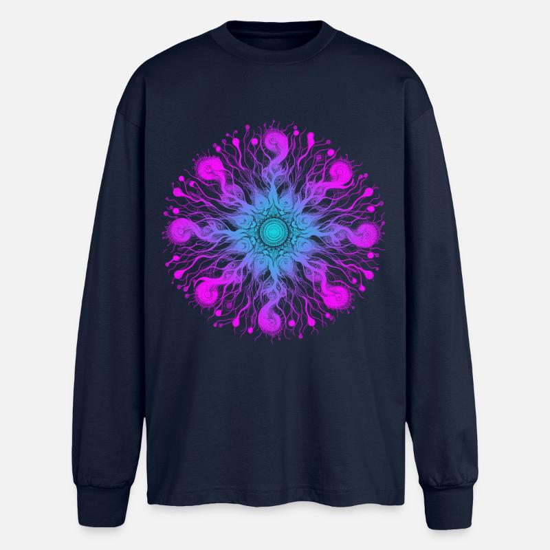 Psyche Mandala - Oversized Langarmshirt  - Navy