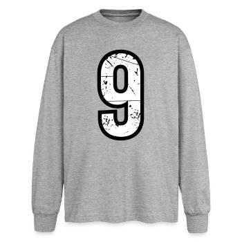 9 - Oversized Long Sleeve T-Shirt - sports grey - Front - AI Model Female 180 light (180cm)