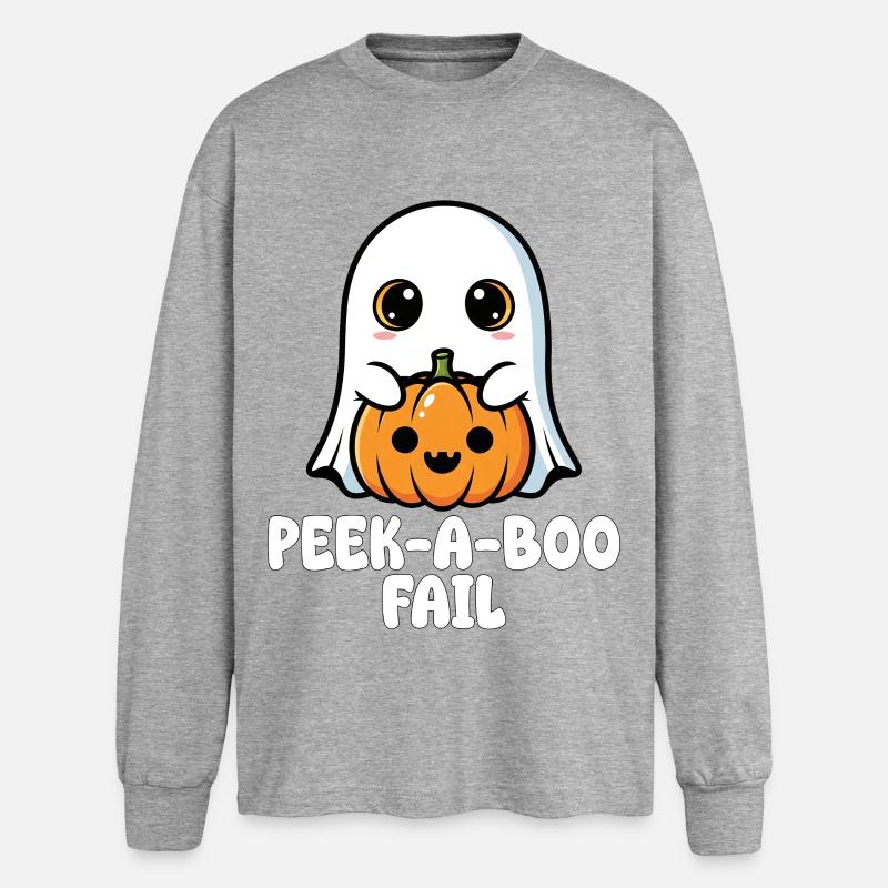 PEEK-A-BOO FAIL - GHOST HALLOWEEN - Oversized Langarmshirt - Grau meliert