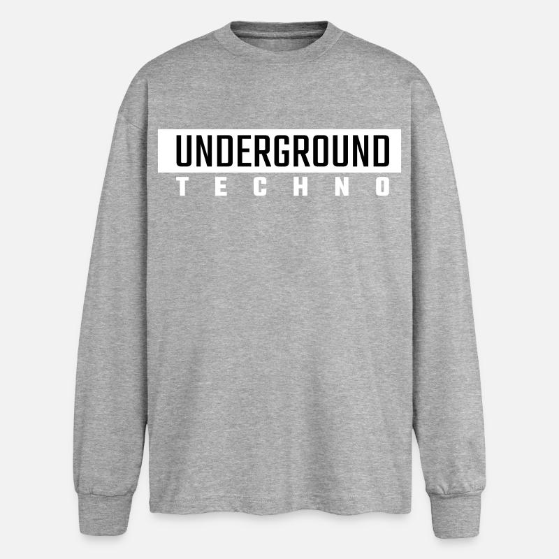 Underground Techno - T-shirt manches longues oversize - gris chiné
