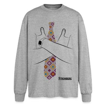 Stromberg -  Berthold „Ernie“ Heisterkamp Kostüm - Oversized Langarmshirt  - Grau meliert - Vorne - AI Model Female 180 light (180cm)