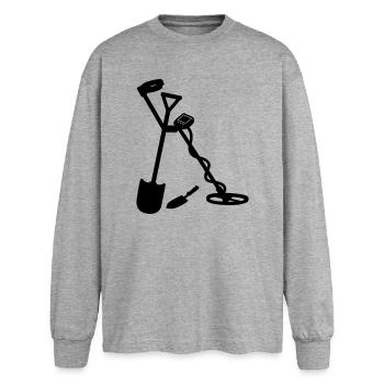 Metal detector - Oversized Long Sleeve T-Shirt - sports grey - Front - AI Model Female 180 light (180cm)