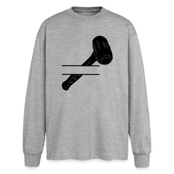 Hammer monogram for demolition - Oversized Long Sleeve T-Shirt - sports grey - Front - AI Model Female 180 light (180cm)