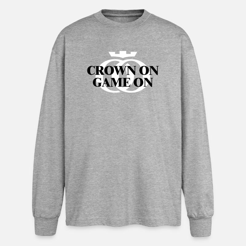 KRONE AUF. DAS SPIEL GEHT WEITER. Oppoline Kollektion - Oversized Langarmshirt  - Grau meliert