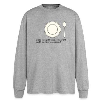 Valeur quotidienne du brocoli - T-shirt manches longues oversize - gris chiné - Devant - AI Model Female 180 light (180cm)