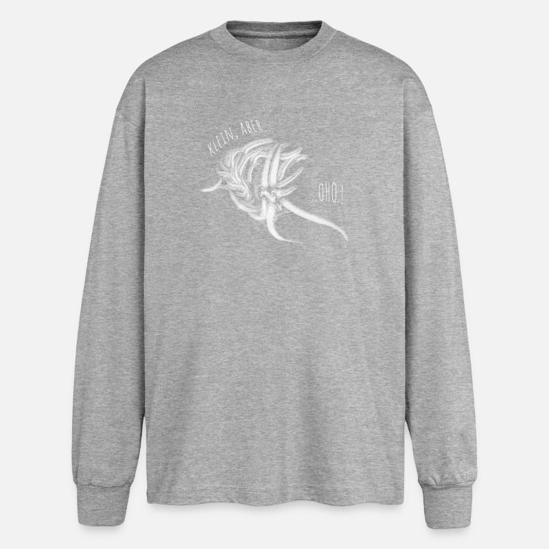 Nacktschnecke – little beauty - Oversized Langarmshirt  - Grau meliert