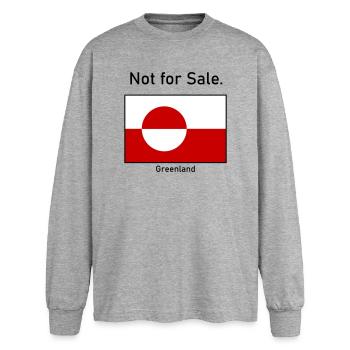 Not for Sale - Greenland Grönland Flagge Flag - Oversized Langarmshirt  - Grau meliert - Vorne - AI Model Female 180 light (180cm)