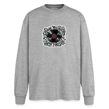 Dark Melodies Spin Forever - Oversized Long Sleeve T-Shirt - sports grey - Front - AI Model Female 180 light (180cm)