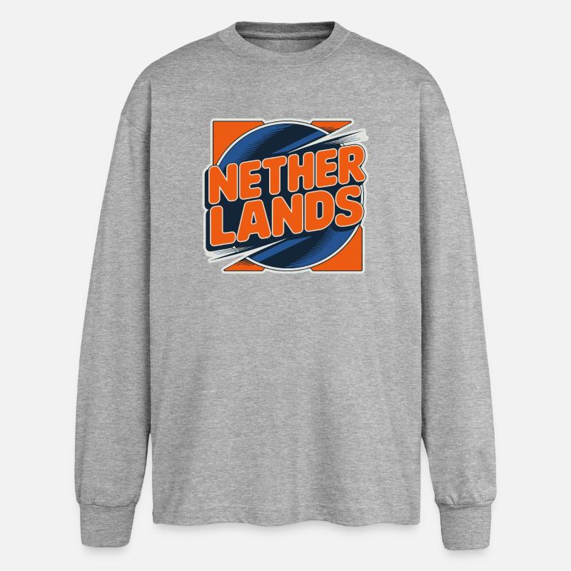 Netherlands - Oversized Langarmshirt - Grau meliert