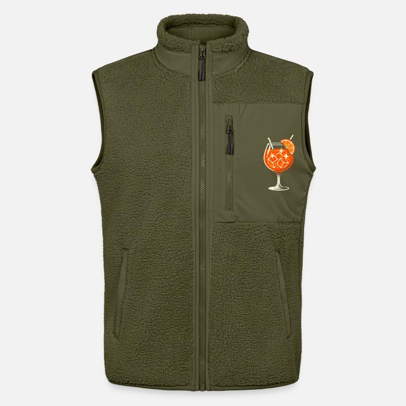 Party Spritz Glas Geschenkidee - Unisex Sherpaweste von Stanley/Stella - Khaki