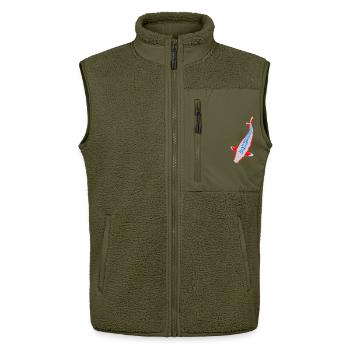 Koi - Nishikigoi - Unisex Sherpa Gilet by Stanley/Stella - khaki - Front - AI Model Female 172 light (172cm) & AI Model Male 178 light (178cm)