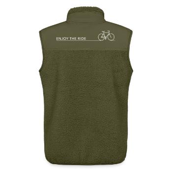 Profitez de la balade Fahrrad Spruch Radfahren Radlos - Veste sans manches sherpa unisexe Stanley/Stella - kaki - Dos - AI Model Male 178 light (178cm)