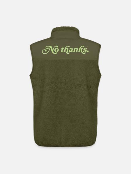 No thanks – Minimalistisches Statement - Unisex Sherpaweste von Stanley/Stella - Khaki
