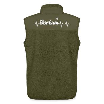 Heartbeat Borkum - Unisex Sherpaweste von Stanley/Stella - Khaki - Hinten - AI Model Male 178 light (178cm)