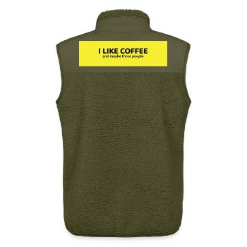 I Like Coffee and Maybe Three People - Unisex Sherpaweste von Stanley/Stella - Khaki - Hinten - AI Model Male 178 light (178cm)