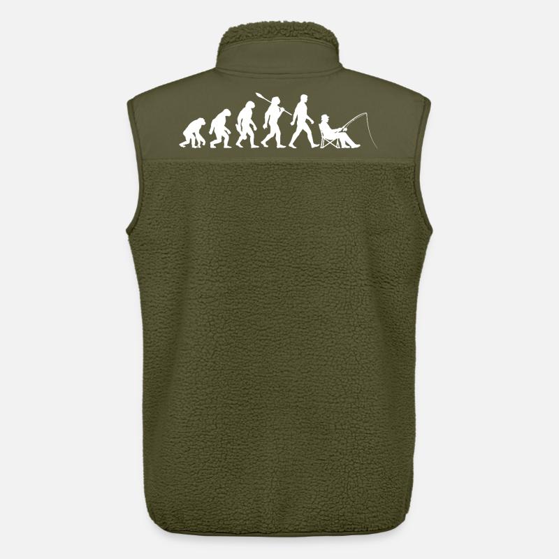 Evolution - Pêcheur, Cadeau de pêche - Veste sans manches sherpa unisexe Stanley/Stella - kaki