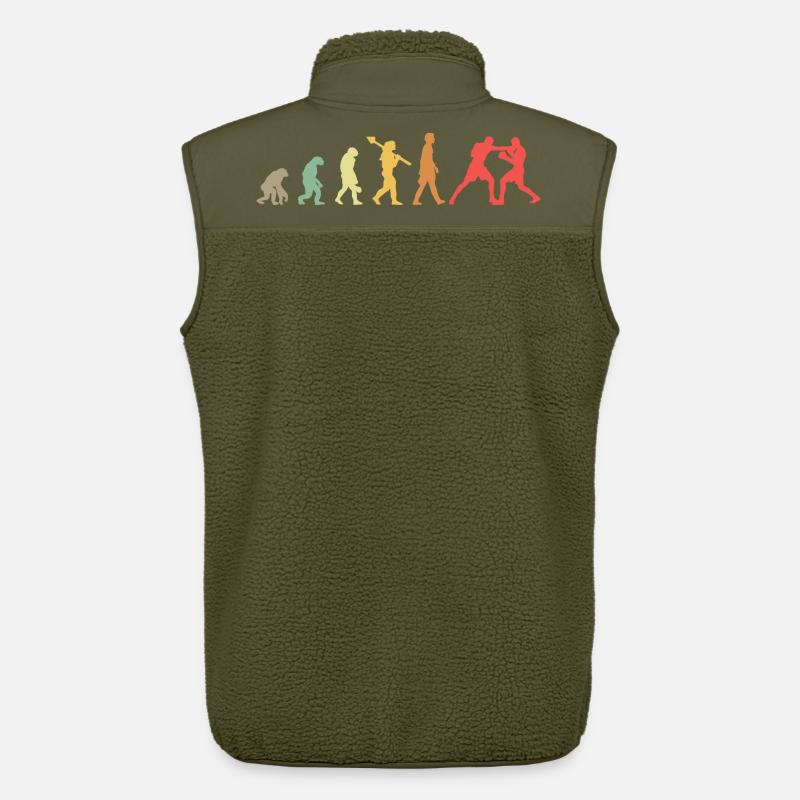 Boxing Evolution Boxing Development Rétro - Veste sans manches sherpa unisexe Stanley/Stella - kaki