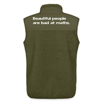 Les belles personnes sont mauvaises en maths maths Math Spruc - Veste sans manches sherpa unisexe Stanley/Stella - kaki - Dos - AI Model Male 178 light (178cm)
