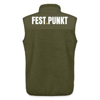 Fest Punkt Shirt Minimal Frühlingsfest 2026 Outfit - Unisex Sherpaweste von Stanley/Stella - Khaki - Hinten - AI Model Male 178 light (178cm)