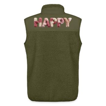 Happy Motiv für Frauen Männer Typo Fans - Unisex Sherpaweste von Stanley/Stella - Khaki - Hinten - AI Model Male 178 light (178cm)